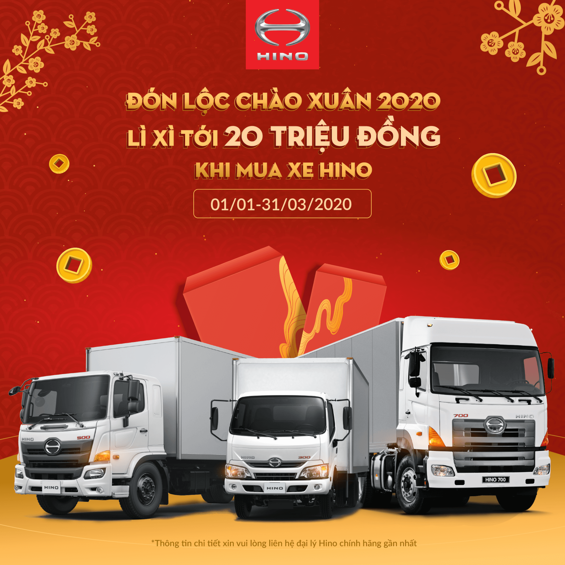 ĐÓN LỘC CHÀO XUÂN 2020 – LÌ XÌ TỚI 20 TRIỆU ĐỒNG KHI MUA XE HINO