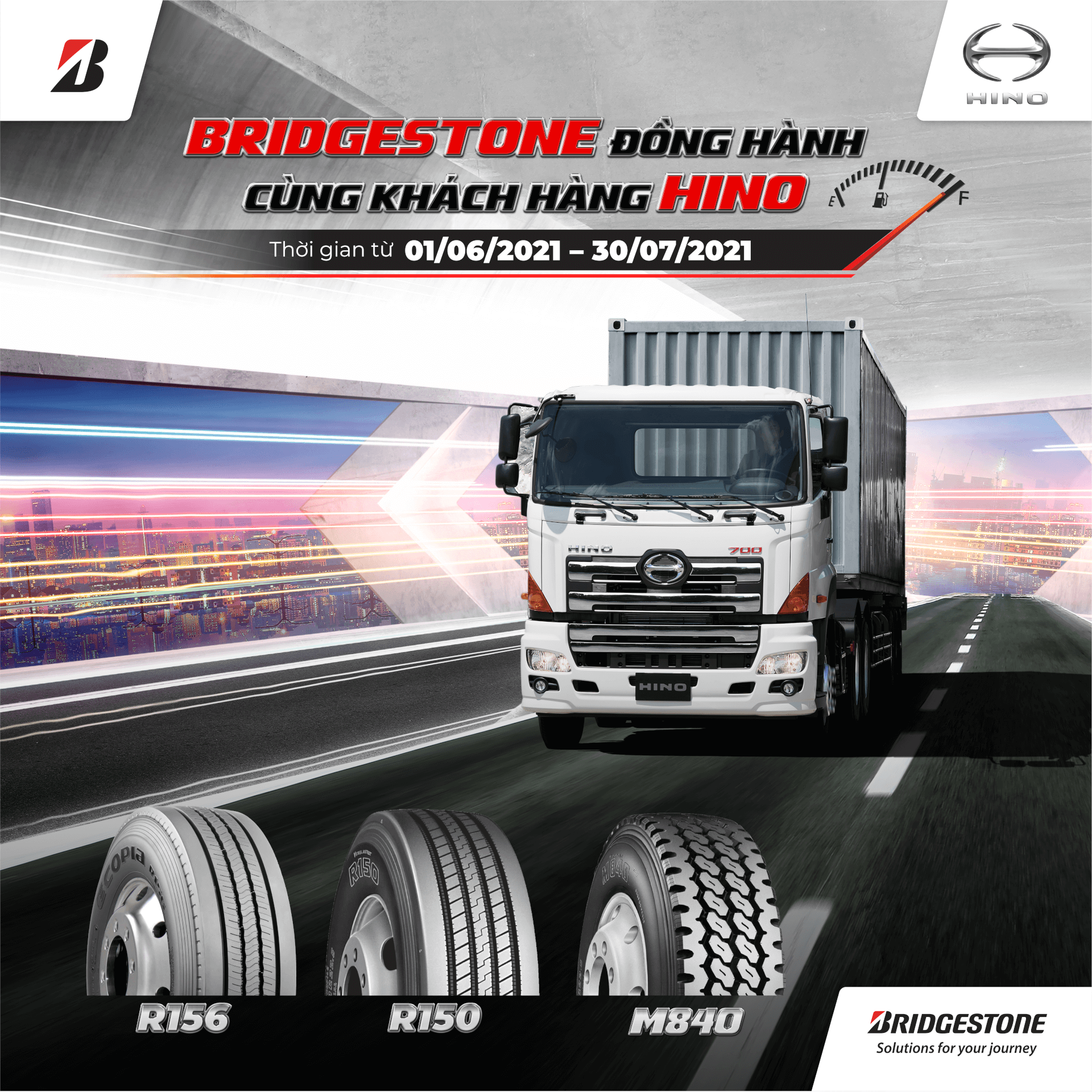 CHƯƠNG TRÌNH KHUYẾN MẠI: BRIDGESTONE ĐỒNG HÀNH CÙNG KHÁCH HÀNG HINO