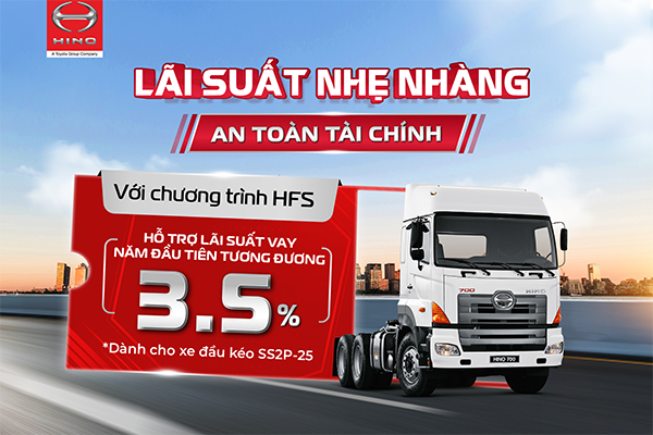 CHƯƠNG TRÌNH HỖ TRỢ LÃI SUẤT VAY CHO XE ĐẦU KÉO HINO SS2P-E5