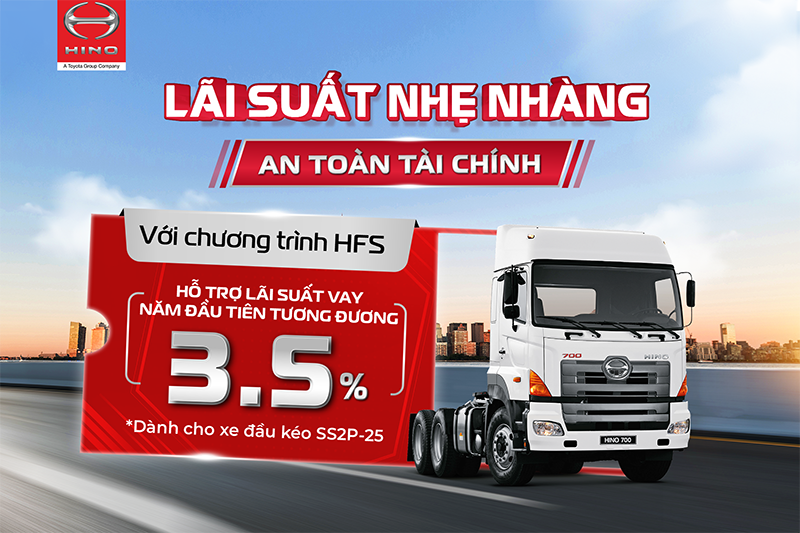 CHƯƠNG TRÌNH HỖ TRỢ LÃI SUẤT CHO XE ĐẦU KÉO HINO SS2P-E5