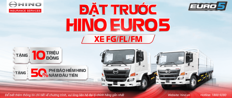 KHUYẾN MẠI ĐẶT TRƯỚC XE HINO FG/FL/FM EURO5