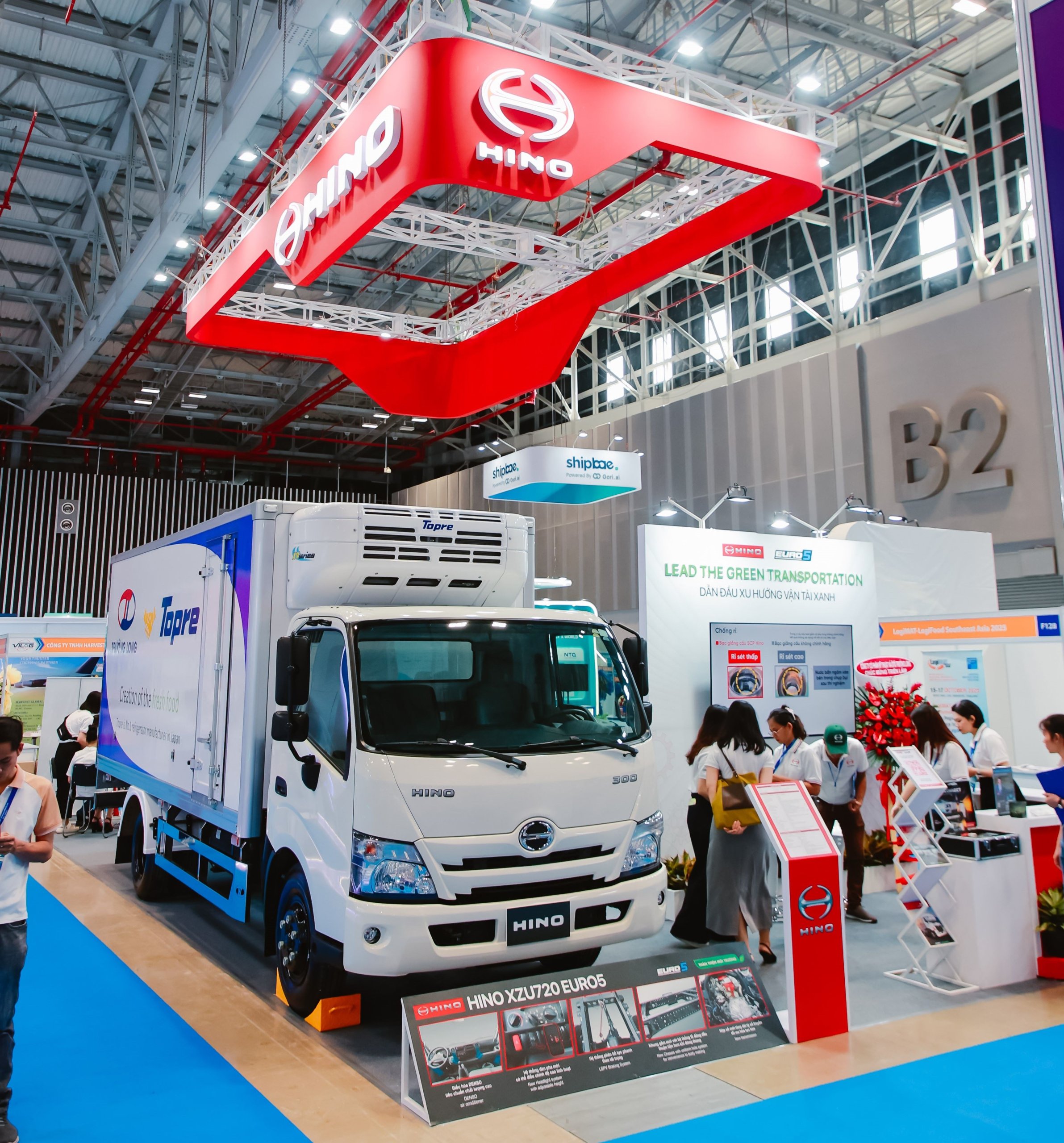 Hino SS2P Euro5 Tractor Truck & Hino XZU720 Euro5 Light Truck displayed at the exhibition