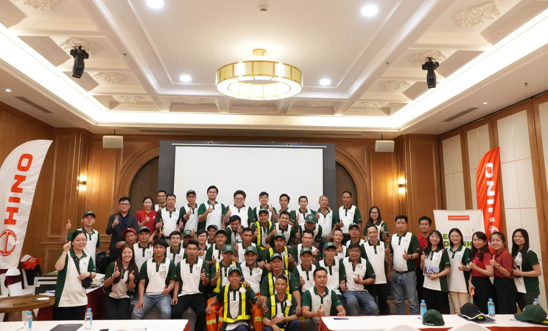 Awarding Certificates for drivers after training.